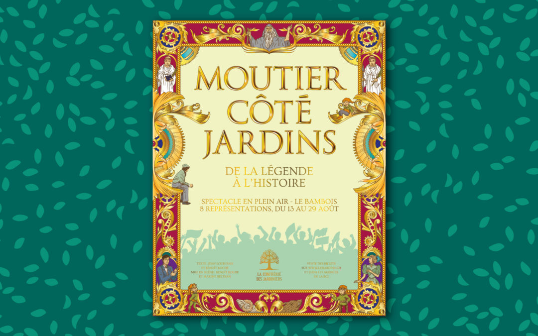Poster for the theater play “Moutier côté Jardins”