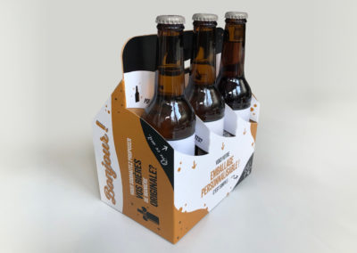 Habillage graphique d’un pack de bières
